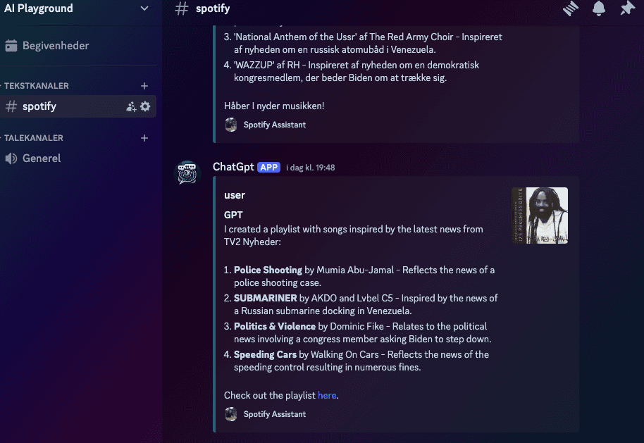 Spotify Gpt in Discord