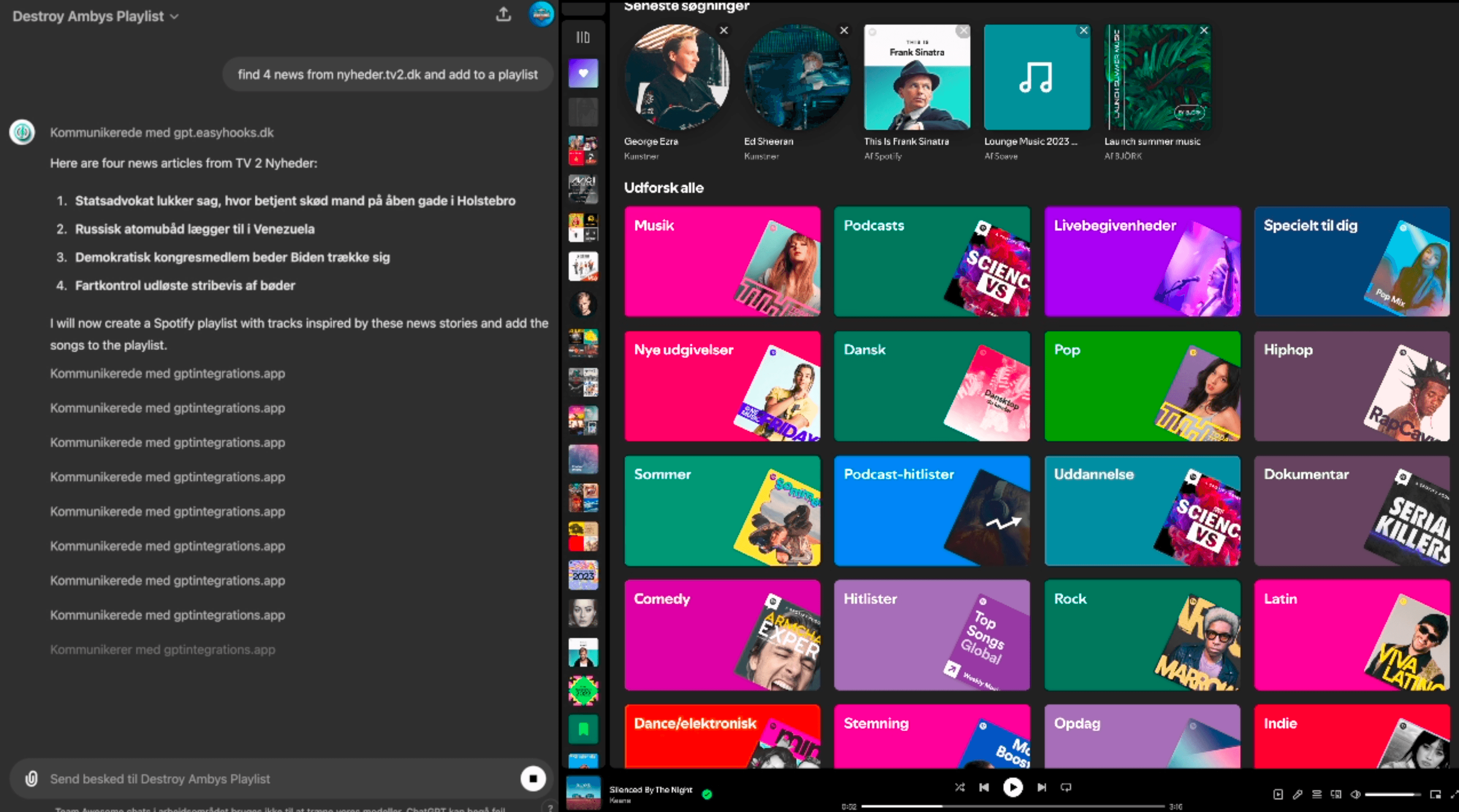 Chatgpt creating playlists in spotify